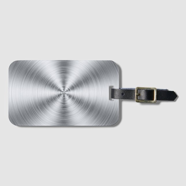 Etiqueta De Bagagem Impressão de Sunburst Stainless (Frente Horizontal)