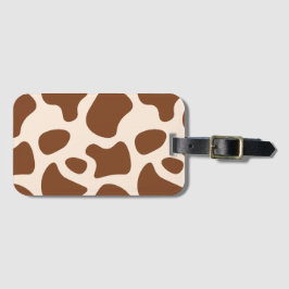 Etiqueta De Bagagem Impressão de vaca rosa e castanha
