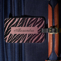 Impressão de Zebra Negra Rosa Dourada do Luxo Femi