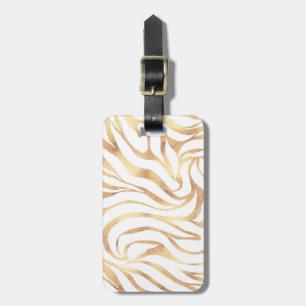 Etiqueta De Bagagem Impressão em branco Elegante Dourada de Zebra