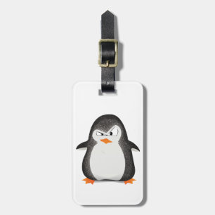 Etiqueta De Bagagem Impressão irritado da foto do brilho do pinguim