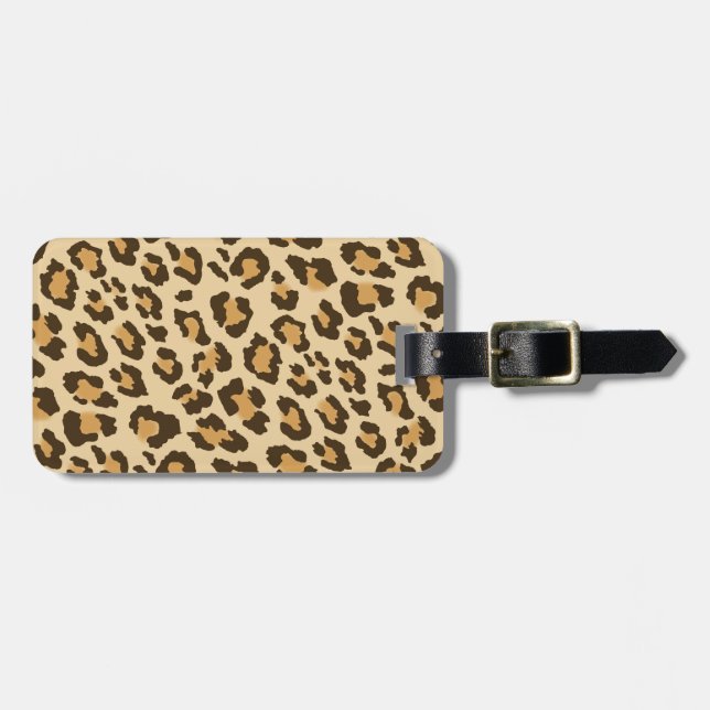 Etiqueta De Bagagem Impressão Leopardo (Frente Horizontal)
