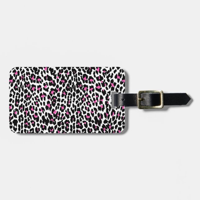 Etiqueta De Bagagem impressão-leopardo rosa (Frente Horizontal)