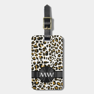 Etiqueta De Bagagem Impressão Monogrammed do leopardo