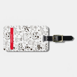 Etiqueta De Bagagem Impressões e pinturas negras e brancas personaliza