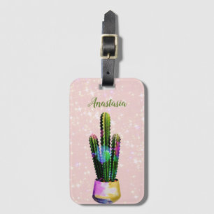 Etiqueta De Bagagem Incrível, Legal, Rosa Estimulante, Cactus