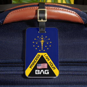 Etiqueta De Bagagem Indiana Flag, sacos tags, Indiana/Personalizado