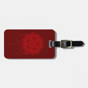 Etiqueta De Bagagem índio de Mandala design burgundy