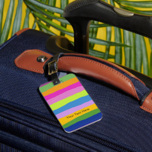 Etiqueta De Bagagem Informações personalizadas sobre strips multicolor