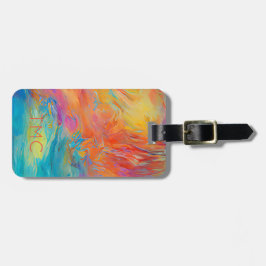 Etiqueta De Bagagem Iniciais de pintura de artistas Abstrato modernos 