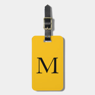 Etiqueta De Bagagem Iniciais do Monograma Amarelo Laranja Nome Dif Fav