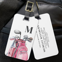 Inicial Monograma de Golfe Rosa