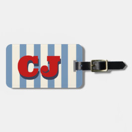 Etiqueta De Bagagem Inicial Monograma Personalizada Vintage Americana