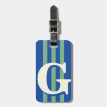 Inicial Personalizada Ousada, Listra Azul e Verde