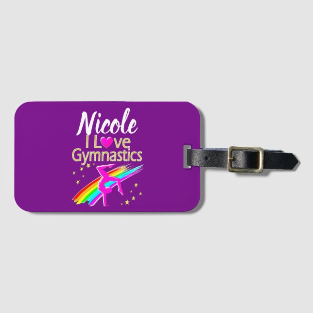ETIQUETA DE BAGAGEM INSPIRANDO EU AMO DESIGN DE GINÁSTICA (Frente Horizontal)