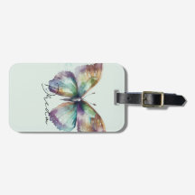 Inspirational Mint Aqua Blue Dreterfly