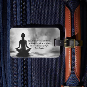 Etiqueta De Bagagem Instrutor de Meditação de Yoga Pose do Lótus Pintu