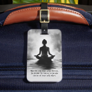 Etiqueta De Bagagem Instrutor de Meditação de Yoga Pose do Lótus Pintu