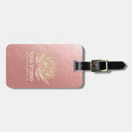 Etiqueta De Bagagem Instrutor de Meditação do YOGA Studio Reiki Dourad