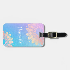 Etiqueta De Bagagem Instrutor de Meditação Yoga Rosa Gold Foil Mandala