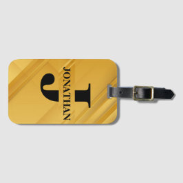 Etiqueta De Bagagem Intersecting Initial Letter Name Typography Design