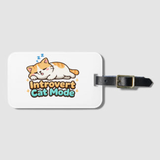 Etiqueta De Bagagem Introvert Cat Mode Funny 