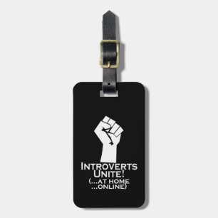 Etiqueta De Bagagem Introverts unem, em casa, em linha, engraçado