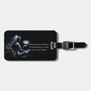 Etiqueta De Bagagem Ioga Instrutor Lotus Meditação Pose Brilhante