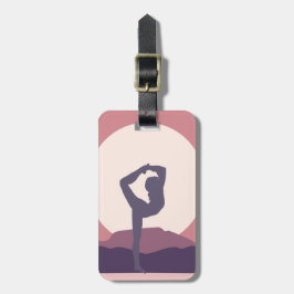 Etiqueta De Bagagem Ioga no roxo