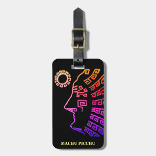 Etiqueta De Bagagem Ipanema Machu Picchu Peru Desenho em Preto
