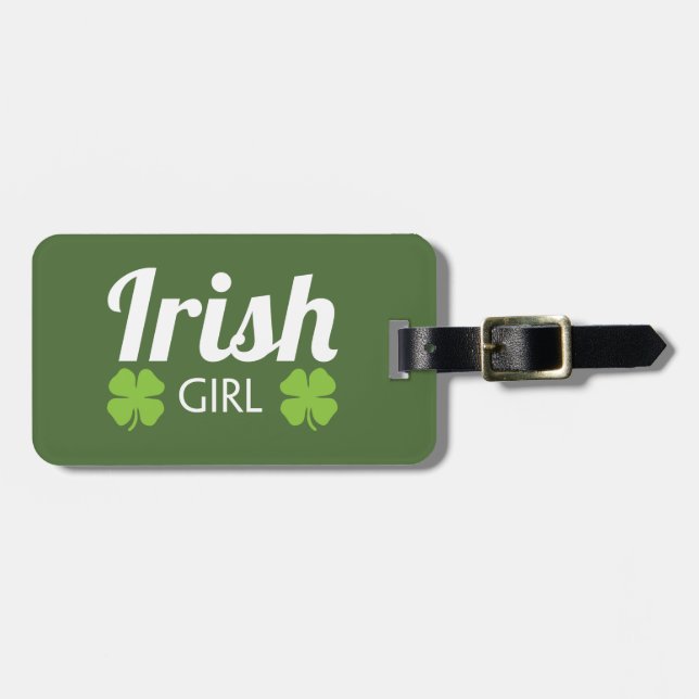 Etiqueta De Bagagem Irish Girl White (Frente Horizontal)