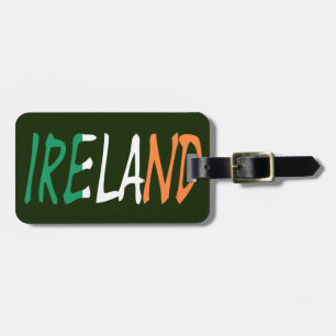 Etiqueta De Bagagem Irlanda sobreposta à ltcn Irish Flag Custom Detai
