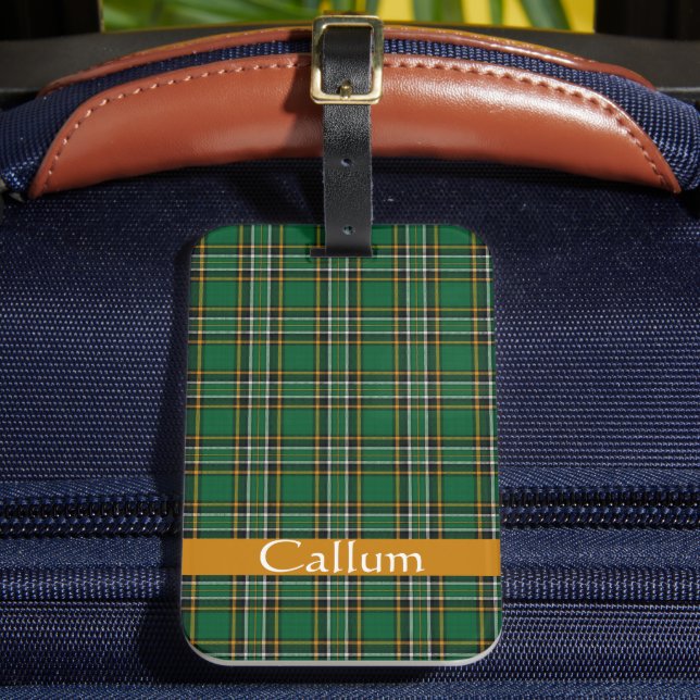 Etiqueta De Bagagem Irlandês Nacional Tartan Personalizado (Frente Insitu 2)
