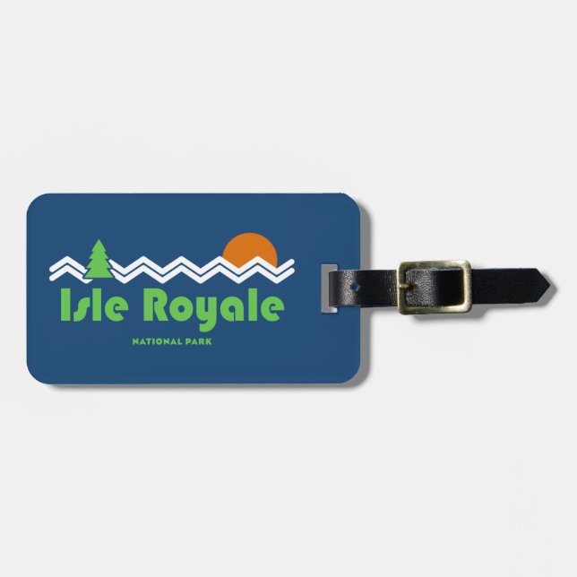 Etiqueta De Bagagem Isle Royale National Park Retro (Frente Horizontal)