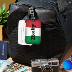 Etiqueta De Bagagem Itália Flag Dark Edge