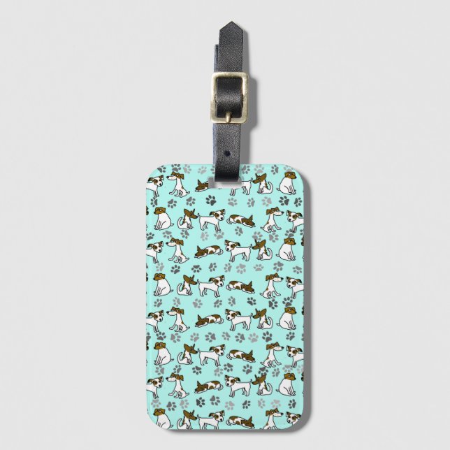 Etiqueta de Bagagem Jack Russell (Frente Vertical)