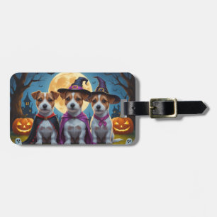 Etiqueta De Bagagem Jack Russell Dogs Pumpkin Halloween Engraçado