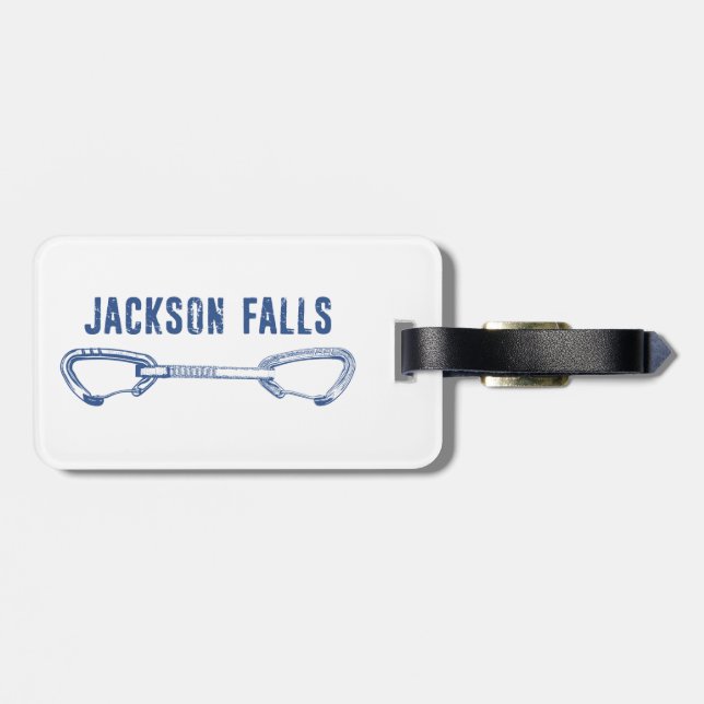 Etiqueta De Bagagem Jackson Falls Illinois Rock Escalando rapidamente (Traseira Horizontal)