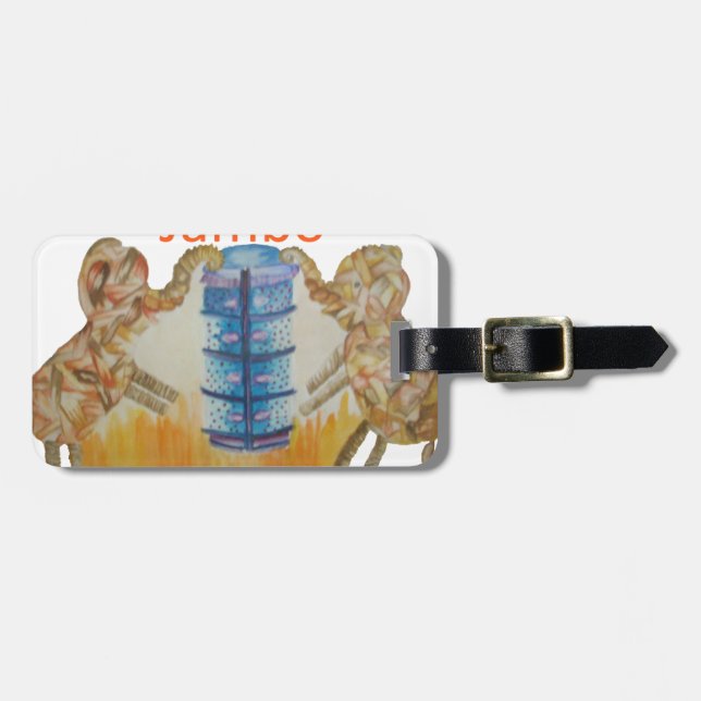 Etiqueta De Bagagem Jambo Jumbo African Kids Elephants Art Impressão (Frente Horizontal)