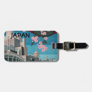 Etiqueta De Bagagem Japão Tóquio Antigo Cartaz de Viagem Japonês