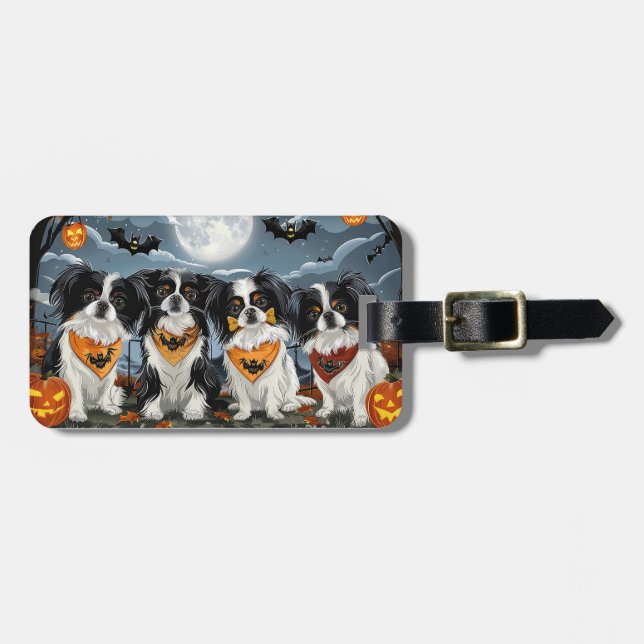 Etiqueta De Bagagem Japonês Chin Halloween Spooky (Frente Horizontal)