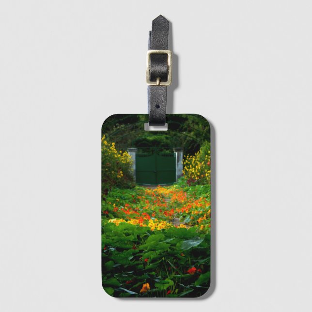 Etiqueta De Bagagem Jardim de Monet, Giverny, França no outono (Frente Vertical)