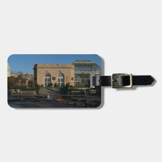 Etiqueta De Bagagem Jardins Botânicos no Natal em Washington DC (Frente Horizontal)