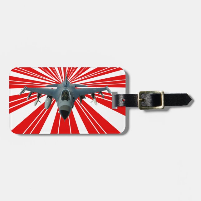 Etiqueta De Bagagem Jato de Combatente (Frente Horizontal)