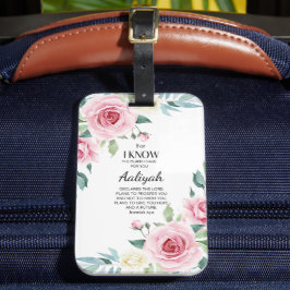 Etiqueta De Bagagem Jeremiah 29:11 Rosa Rosa Personalize