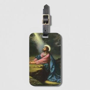 Etiqueta De Bagagem Jesus Cristo Antigo Rezando, Jardim do Getsêmani