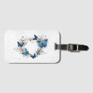 Etiqueta De Bagagem Jewelry Heart with Butterflies Morpho