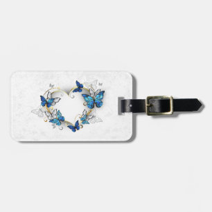 Etiqueta De Bagagem Jewelry Heart with Butterflies Morpho