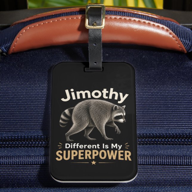 Etiqueta De Bagagem Jimothy diferente é meu superpoder (Frente Insitu 2)