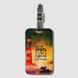 Etiqueta De Bagagem João 8 Jesus é a Luz do Farol Mundial